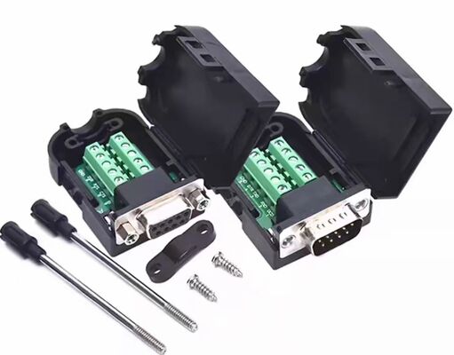 DB9 Solder-Free Connector with Metal/Plastic Construction for Wide Operating Temperature RS232 Plug and Socket