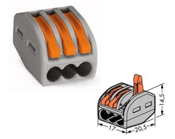 222-412 Type Push In Led Light  Cable Wire Connectors 400V 20A 2P 3P 5P