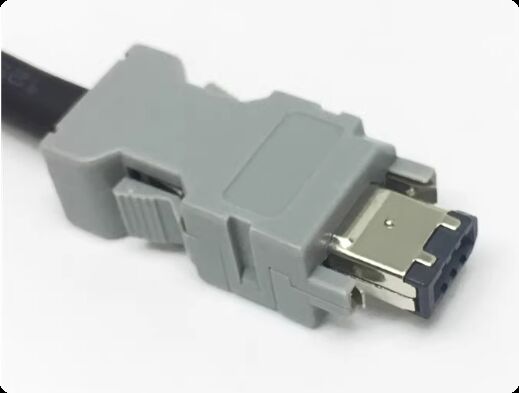 Yaskawa Servo Motor Encoder Cable with 1000V Voltage Rating Silver Gold Plated Contacts for Panel or Cable Mount