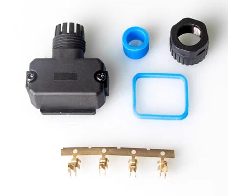 4-Pin Servo Motor Connector with Crimp/Solder Termination and Silver/Gold Plated Contacts